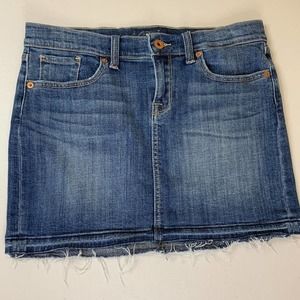 Lucky Brand Distressed Denim Mini Skirt w/ Released Hem Size 6